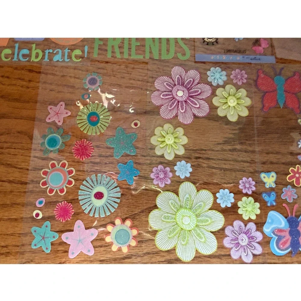 Vellum Scrapbook Sticker Lot Flowers Butterflies Birthday Best Friends